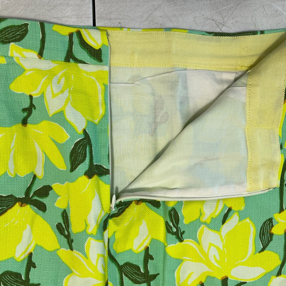 J CREW SKIRT WOMENS 12 GREEN MINI SHORT FLORAL LINED BUSINESS CASUAL WOVEN - Picture 3 of 11
